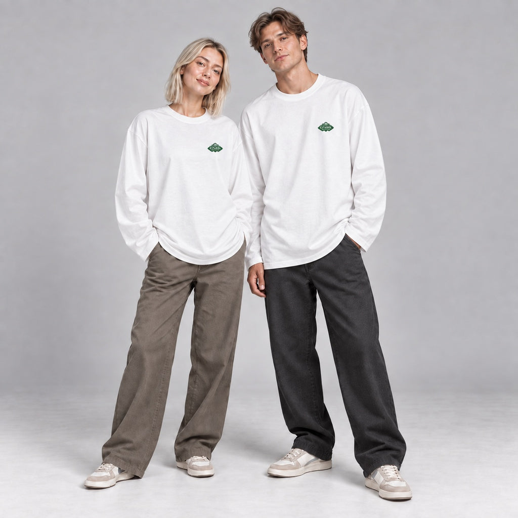 Citadel Music Festival 2025 - Unisex Oversize Longsleeve (weiß/grün)