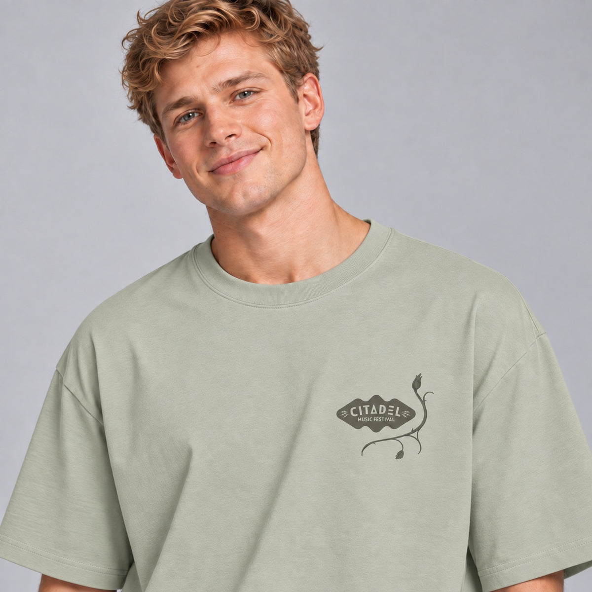 Citadel Music Festival 2026 - Unisex Oversize T-Shirt (Soft Salvia)