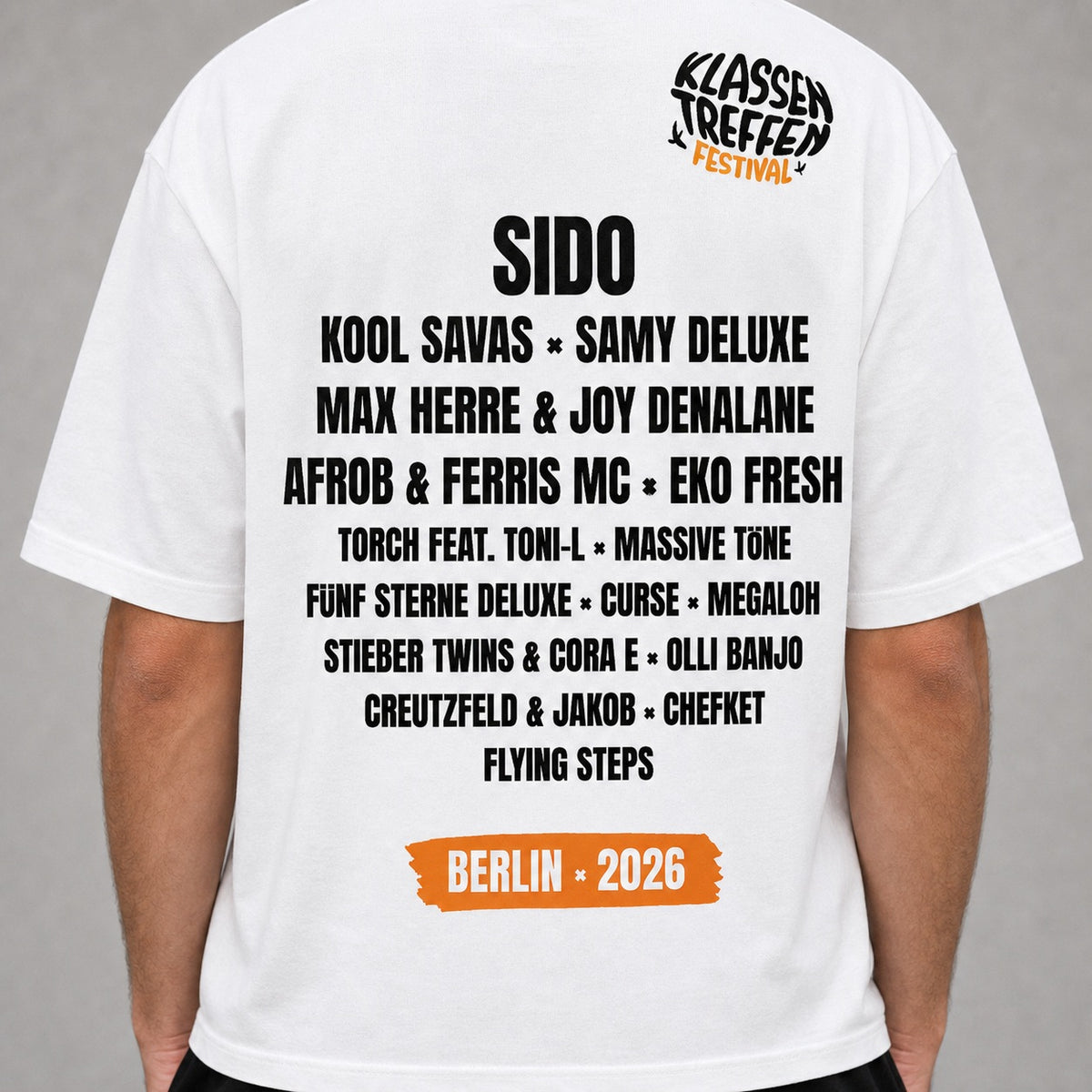 Klassentreffen Festival 2026 - Unisex Lineup T-Shirt (weiß)